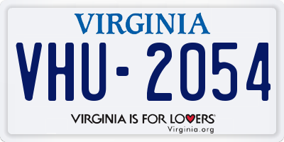 VA license plate VHU2054