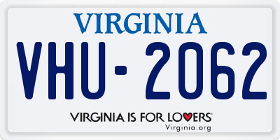 VA license plate VHU2062