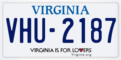 VA license plate VHU2187