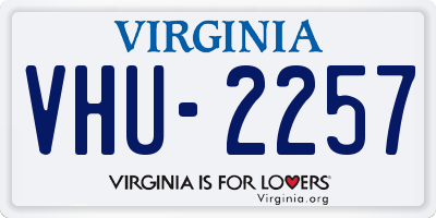VA license plate VHU2257