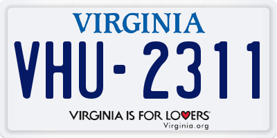 VA license plate VHU2311