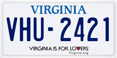 VA license plate VHU2421