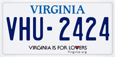 VA license plate VHU2424