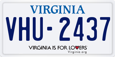 VA license plate VHU2437