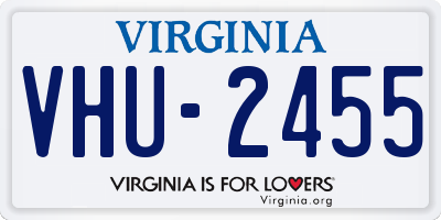 VA license plate VHU2455