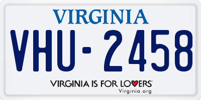 VA license plate VHU2458