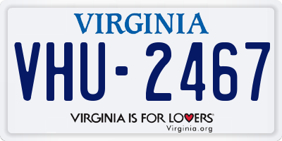 VA license plate VHU2467