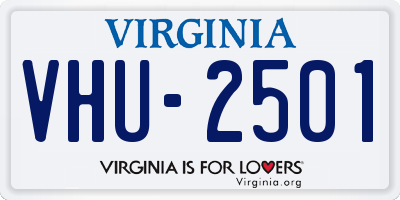 VA license plate VHU2501