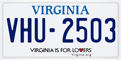 VA license plate VHU2503