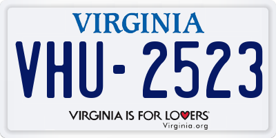 VA license plate VHU2523