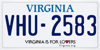 VA license plate VHU2583