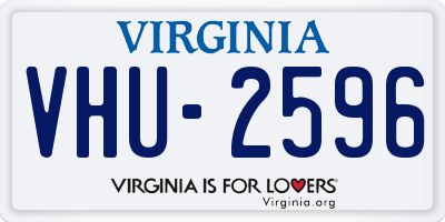 VA license plate VHU2596