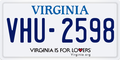 VA license plate VHU2598