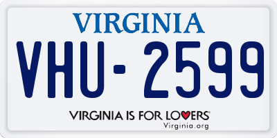VA license plate VHU2599