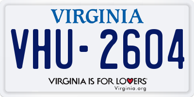 VA license plate VHU2604