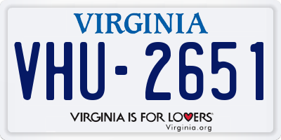 VA license plate VHU2651
