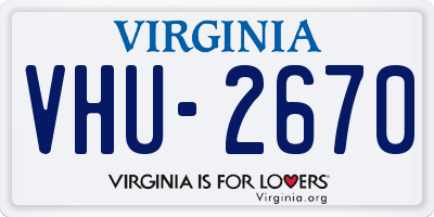 VA license plate VHU2670