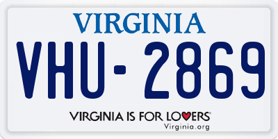 VA license plate VHU2869