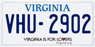 VA license plate VHU2902