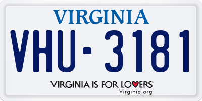 VA license plate VHU3181