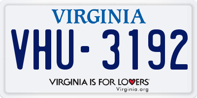 VA license plate VHU3192