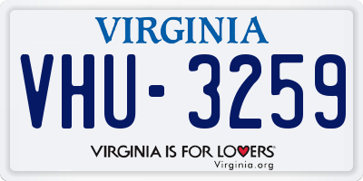 VA license plate VHU3259