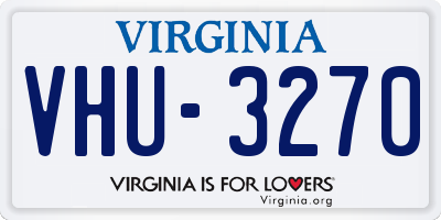 VA license plate VHU3270
