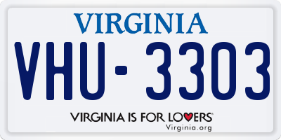 VA license plate VHU3303