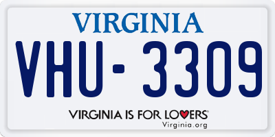 VA license plate VHU3309