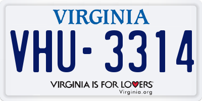 VA license plate VHU3314