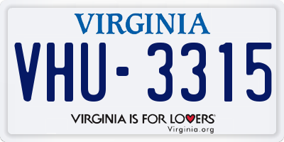 VA license plate VHU3315