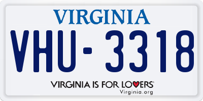 VA license plate VHU3318