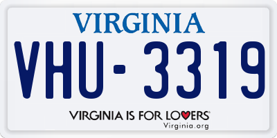 VA license plate VHU3319