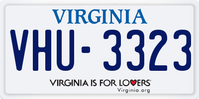 VA license plate VHU3323