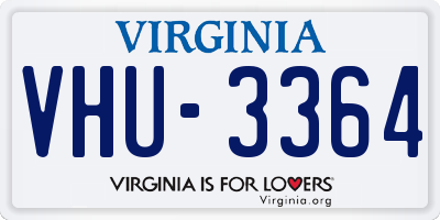 VA license plate VHU3364