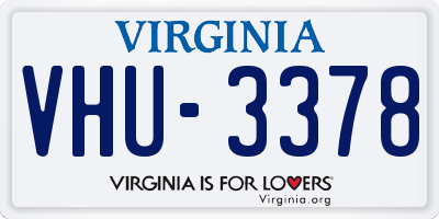VA license plate VHU3378