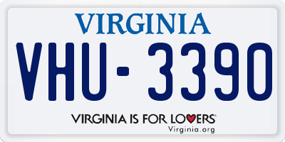 VA license plate VHU3390