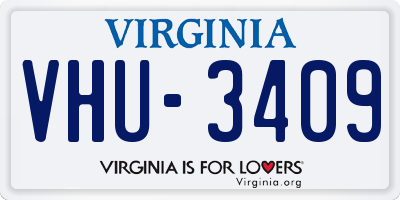 VA license plate VHU3409