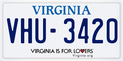 VA license plate VHU3420