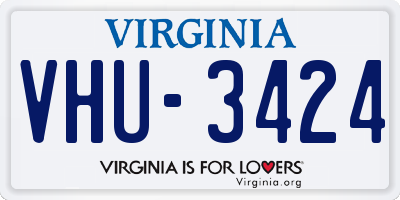 VA license plate VHU3424