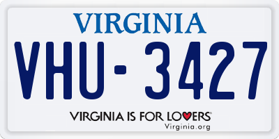 VA license plate VHU3427