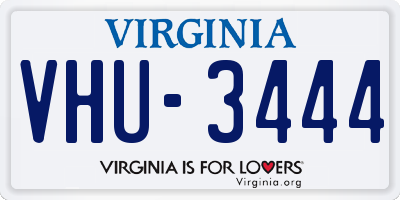 VA license plate VHU3444