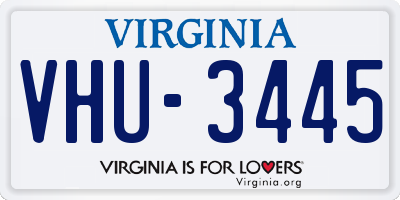 VA license plate VHU3445