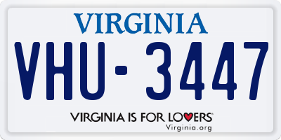 VA license plate VHU3447