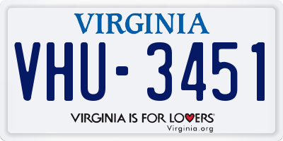 VA license plate VHU3451