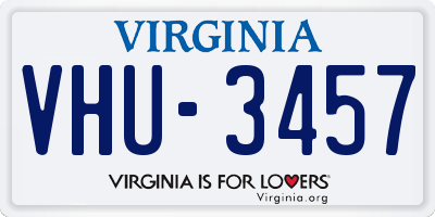 VA license plate VHU3457