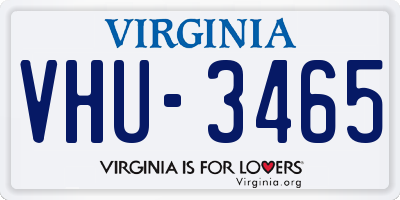 VA license plate VHU3465