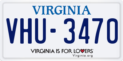 VA license plate VHU3470