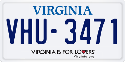 VA license plate VHU3471