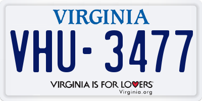 VA license plate VHU3477